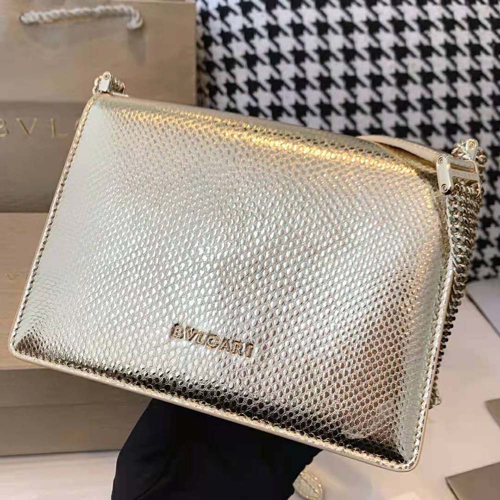 Bvlgari Women Serpenti Forever Shoulder Bag in Karung Leather-Beige - image 4