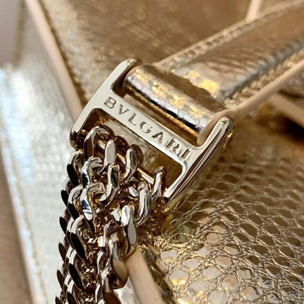 Bvlgari Women Serpenti Forever Shoulder Bag in Karung Leather-Beige - image 9