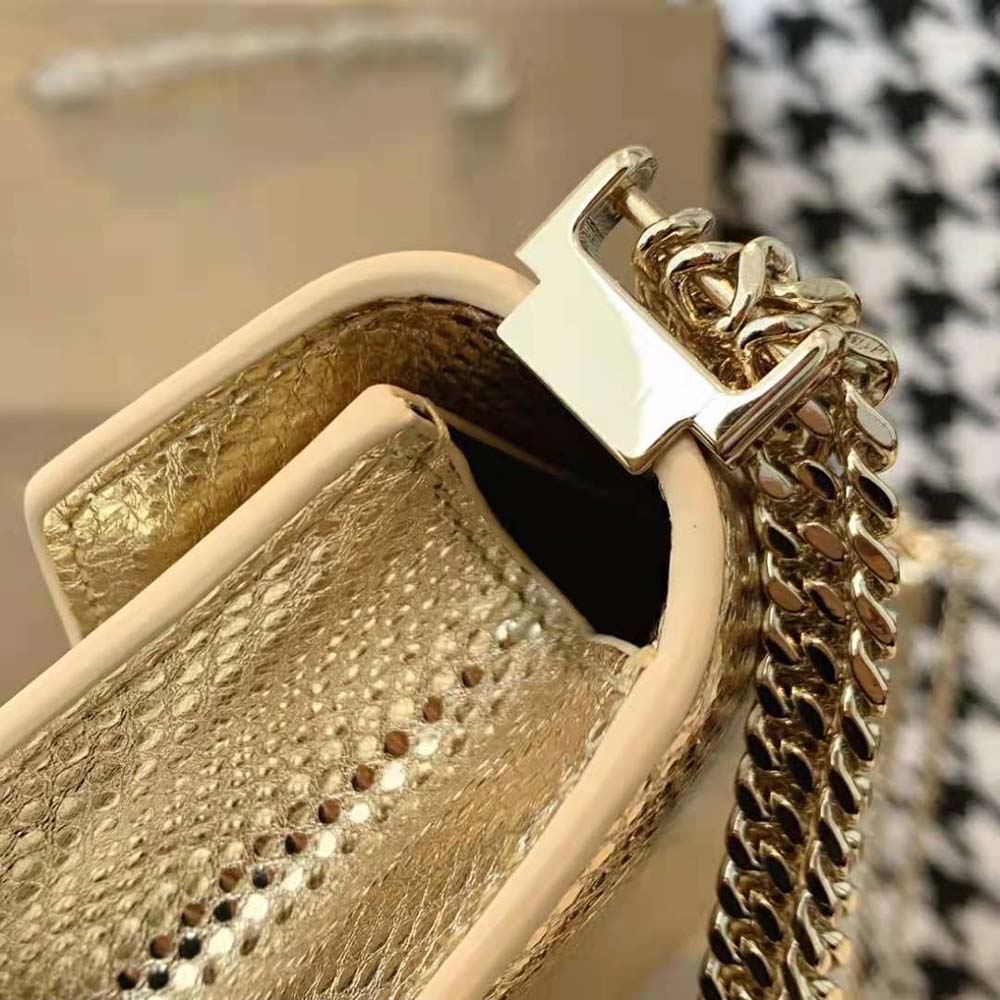 Bvlgari Women Serpenti Forever Shoulder Bag in Karung Leather-Gold - image 7