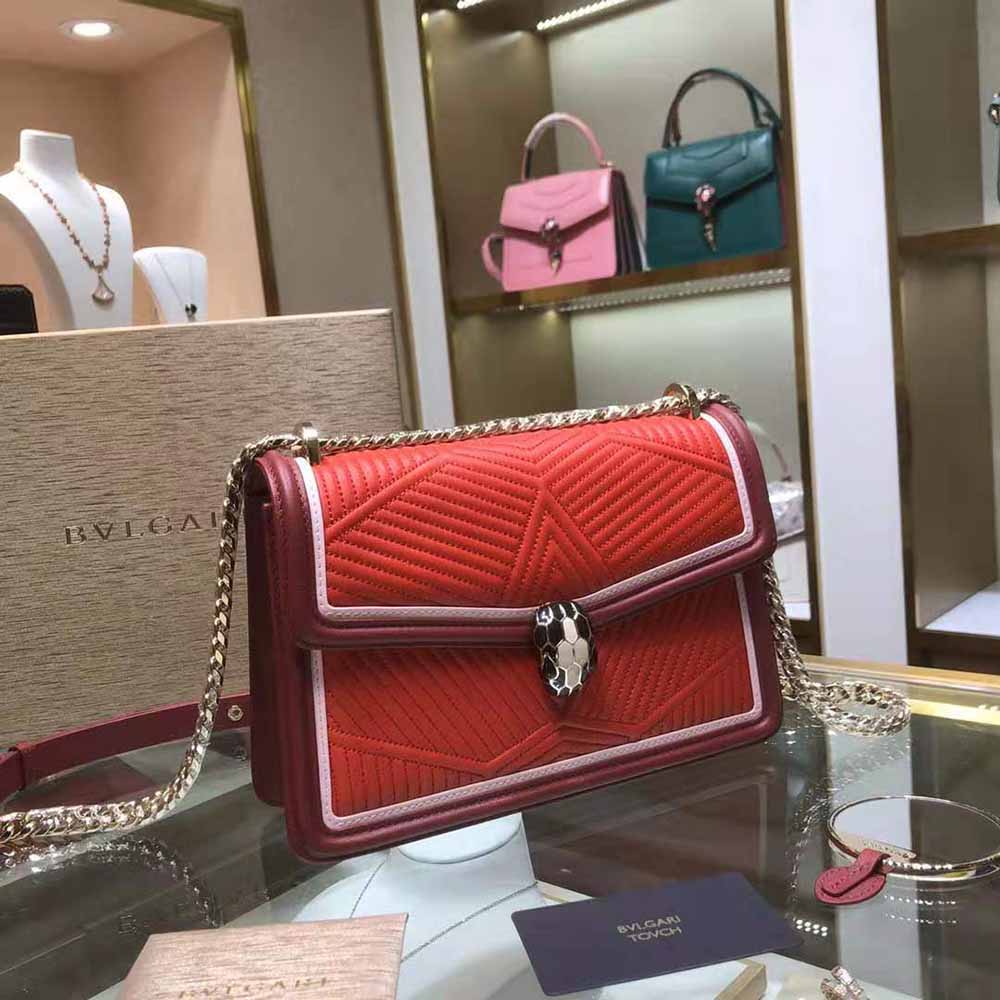 Bvlgari Women Serpenti Forever Shoulder Bag-Red - image 4