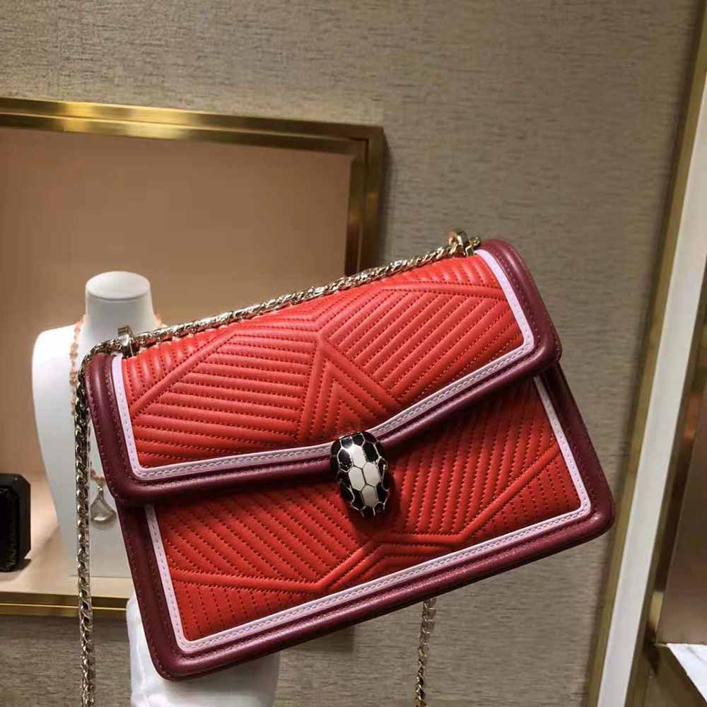 Bvlgari Women Serpenti Forever Shoulder Bag-Red - image 5