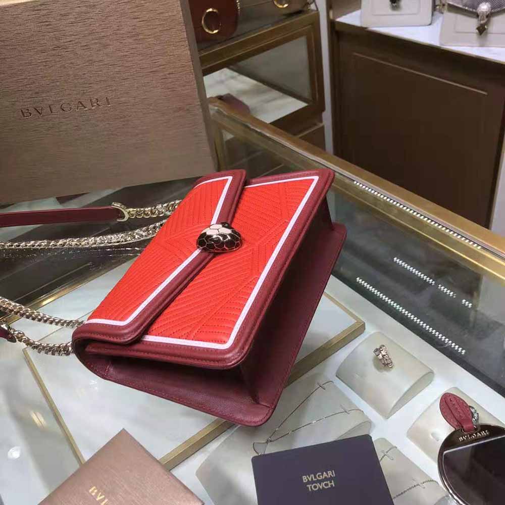 Bvlgari Women Serpenti Forever Shoulder Bag-Red - image 8