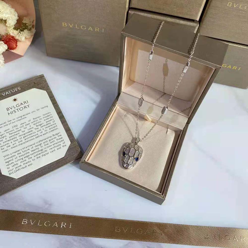 Bvlgari Women Serpenti Necklace in 18 KT White Gold - image 8