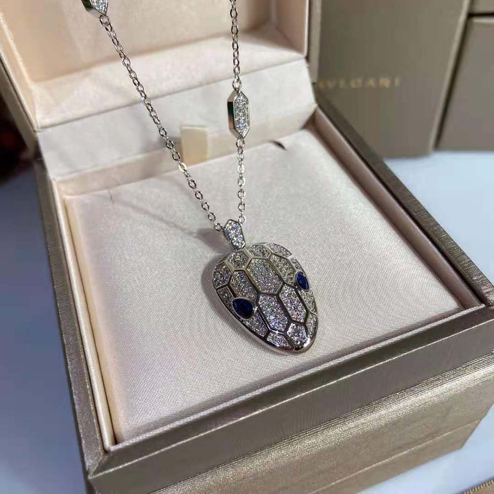 Bvlgari Women Serpenti Necklace in 18 KT White Gold - image 9