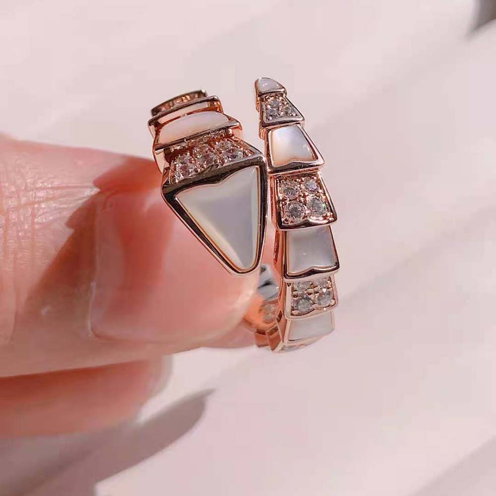 Bvlgari Women Serpenti Viper One-Coil Ring in 18 KT Rose Gold - image 5