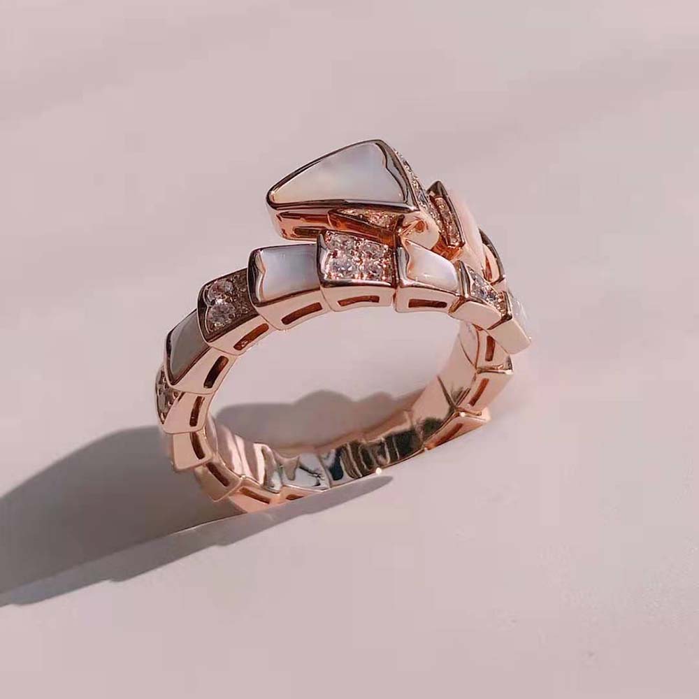 Bvlgari Women Serpenti Viper One-Coil Ring in 18 KT Rose Gold - image 6
