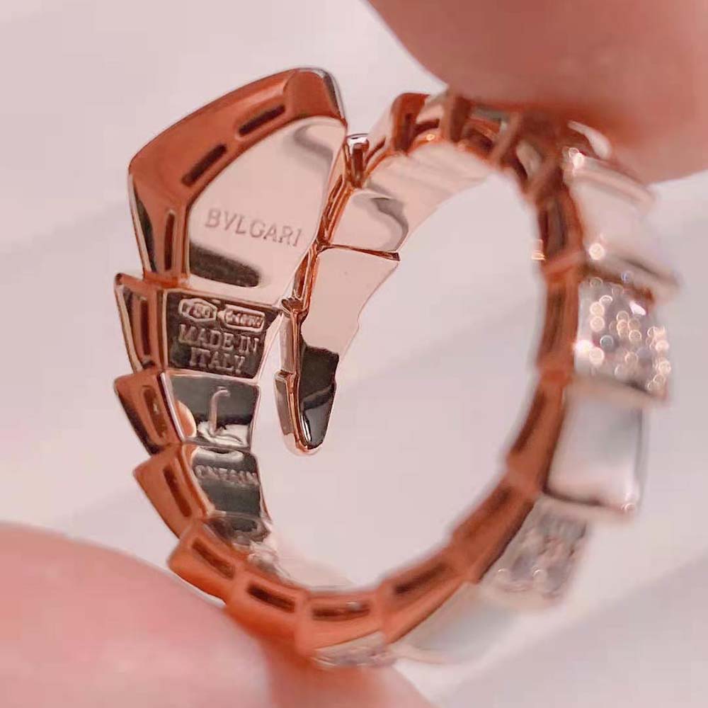 Bvlgari Women Serpenti Viper One-Coil Ring in 18 KT Rose Gold - image 9