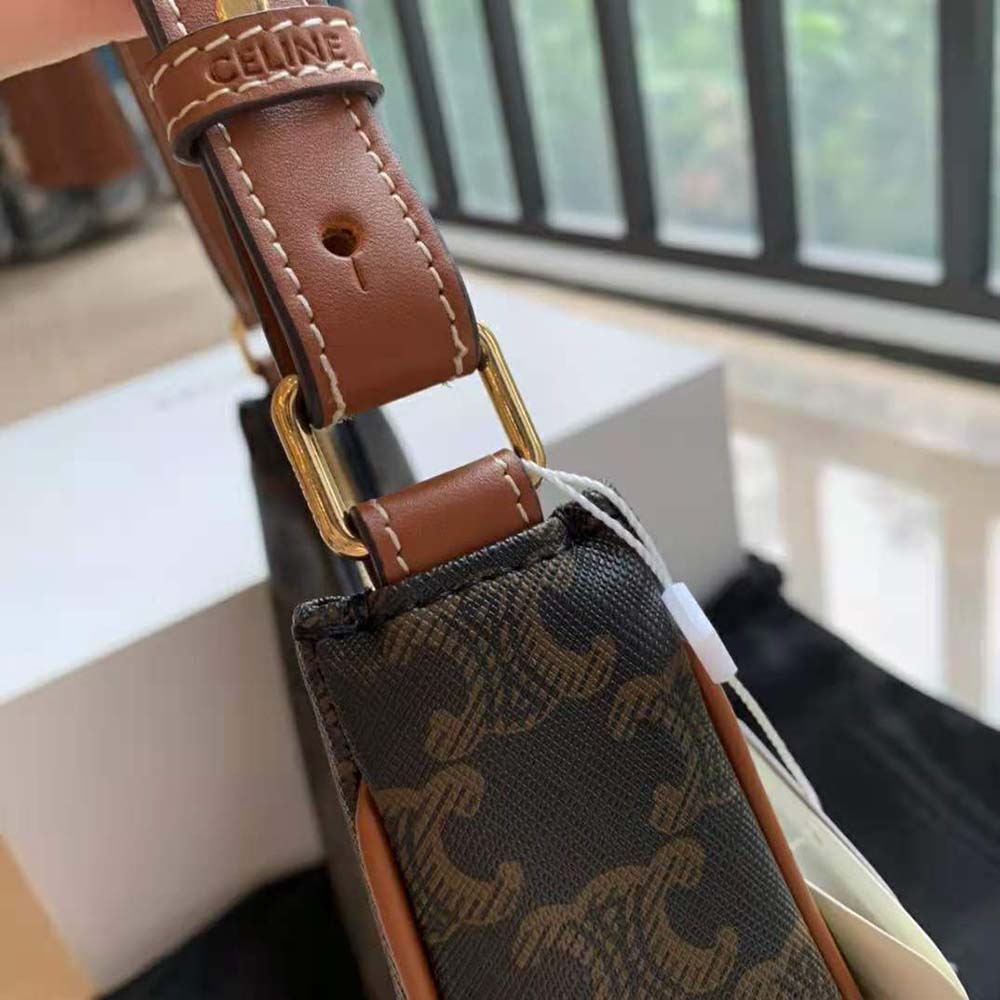 Celine Women Ava Bag in Triomphe Canvas-Brown - image 6