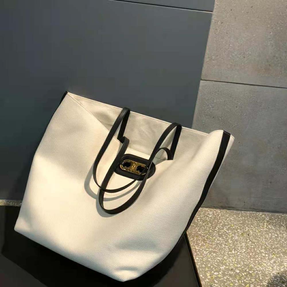 Celine Women Cabas Maillon Triomphe in Textile and Calfskin - image 7
