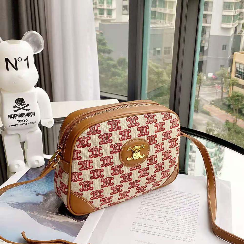 Celine Women Camera Bag in Textile with Triomphe Embroidery - image 4