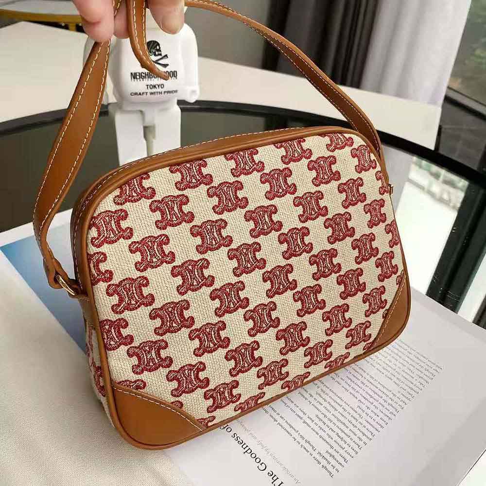 Celine Women Camera Bag in Textile with Triomphe Embroidery - image 5