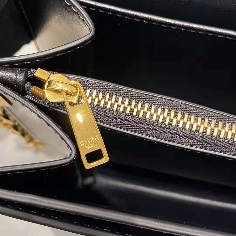 Celine Women Chain Bag 16 in Satinated Calfskin-Black - image 10
