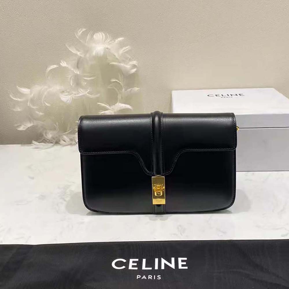 Close-up detail of polished silver chain on Celine Women Chain Bag 16
