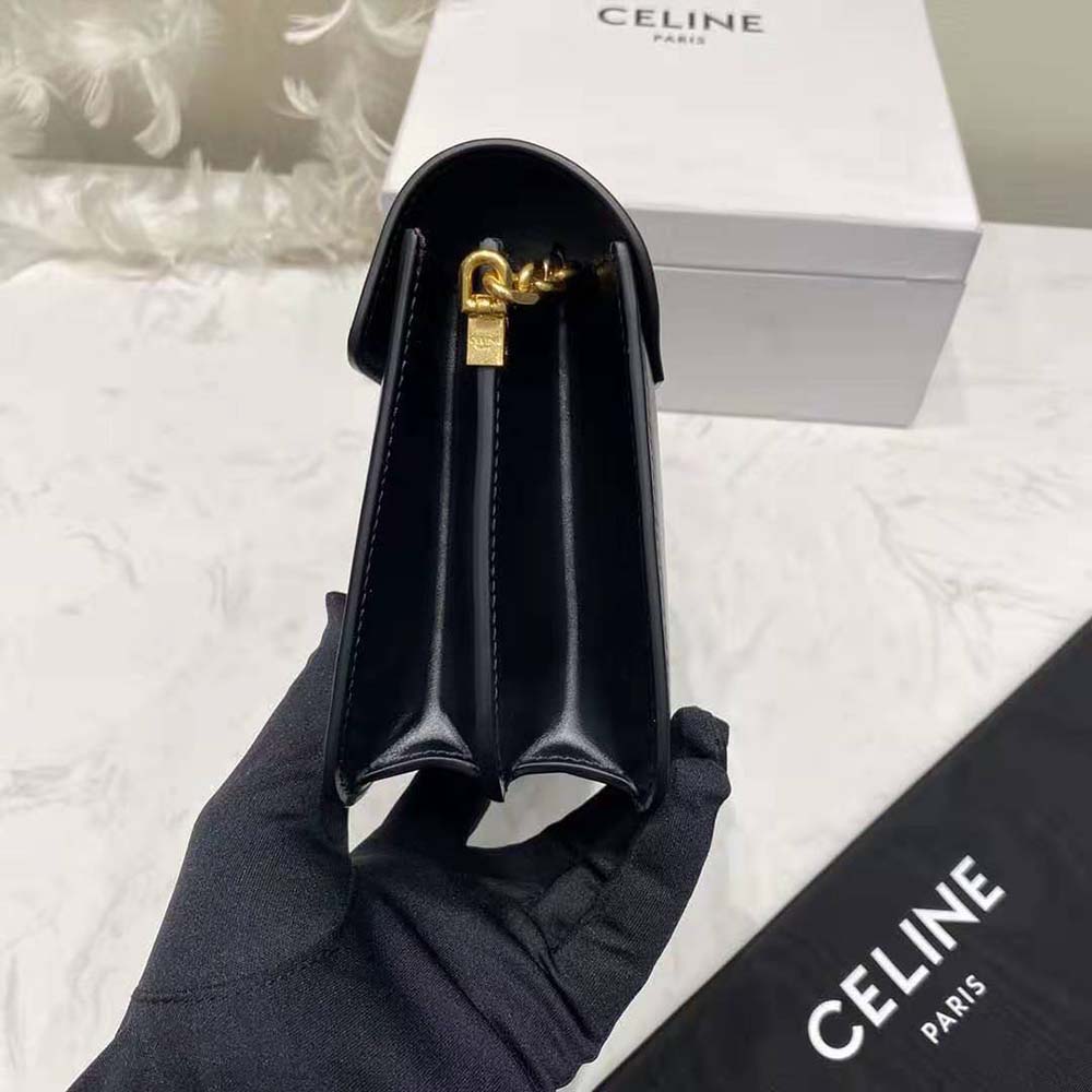 Celine Women Chain Bag 16 in Satinated Calfskin-Black - image 5