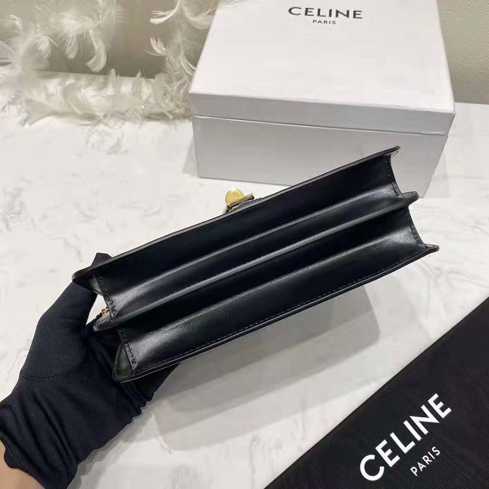 Celine Women Chain Bag 16 in Satinated Calfskin-Black - image 6