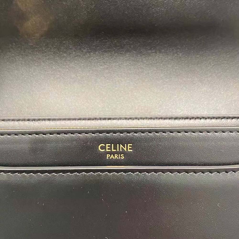 Celine Women Chain Bag 16 in Satinated Calfskin-Black - image 8