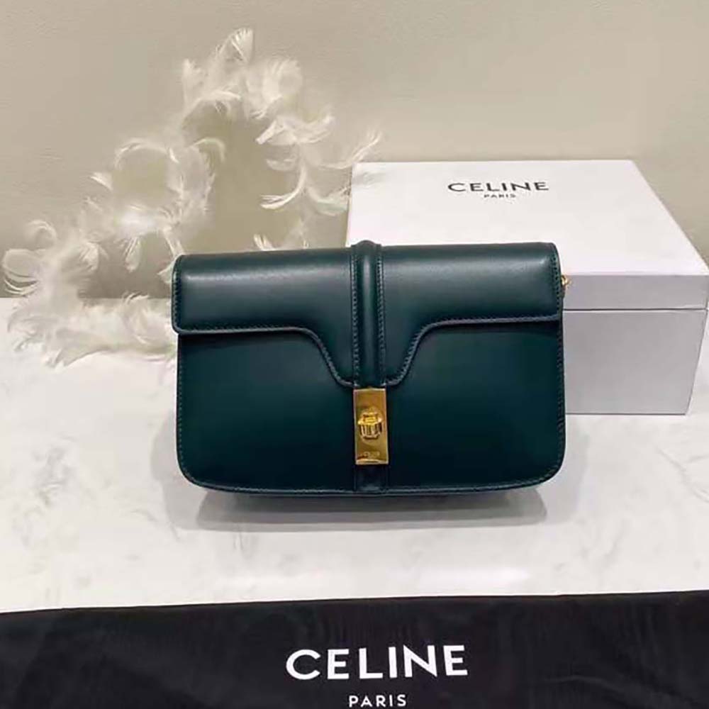 Close-up on gold chain and clasp of Celine Women Chain Bag 16