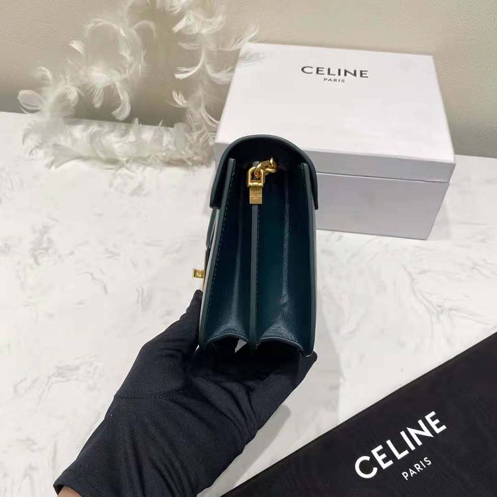 Celine Women Chain Bag 16 in Satinated Calfskin-Green - image 6