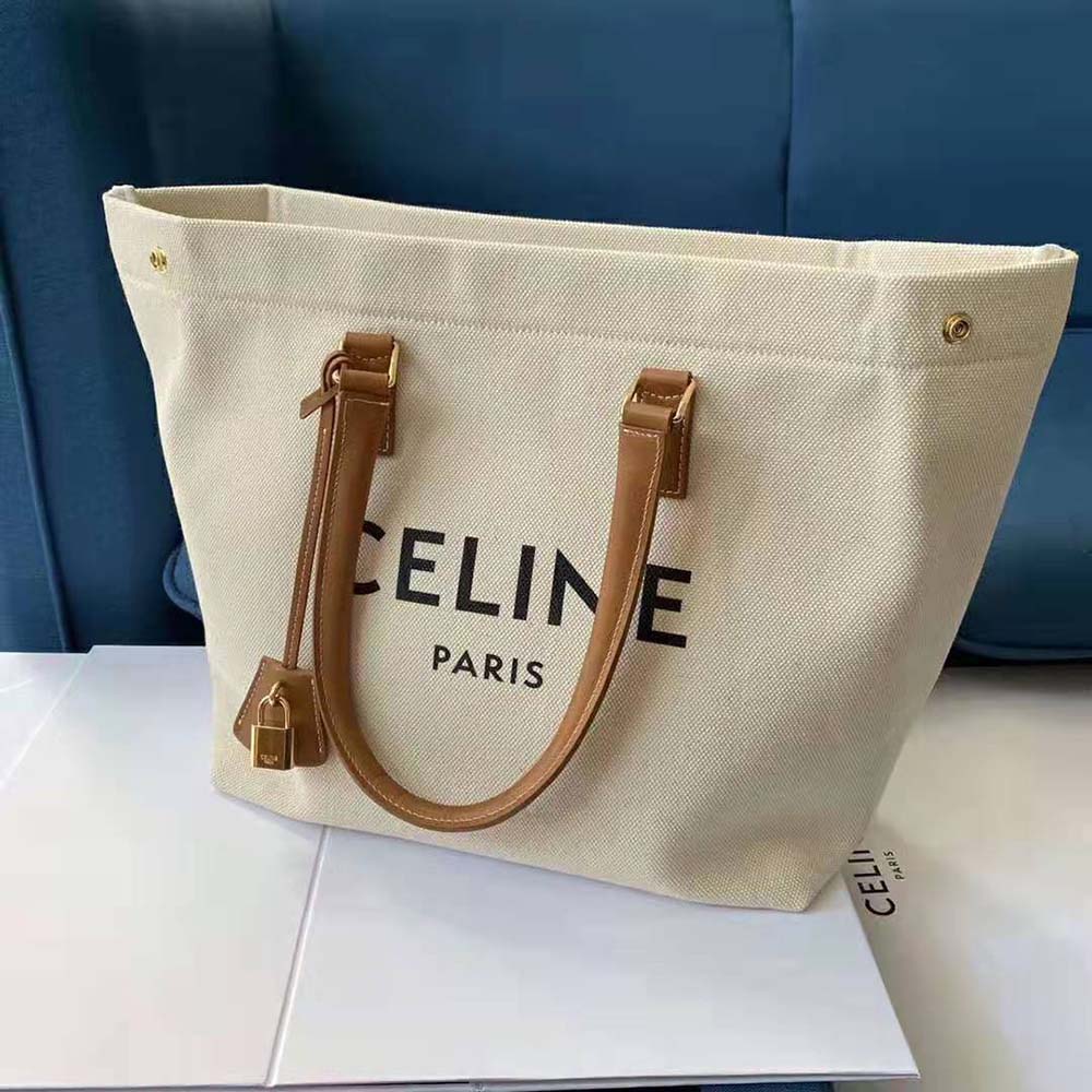 Celine Women Horizontal Cabas Celine in Canvas with Celine Print and Calfskin - image 4