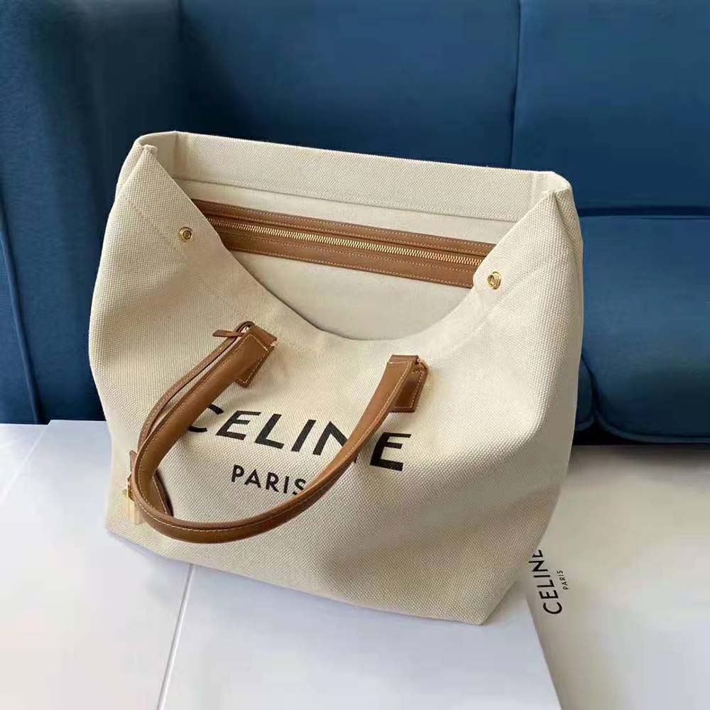 Celine Women Horizontal Cabas Celine in Canvas with Celine Print and Calfskin - image 5