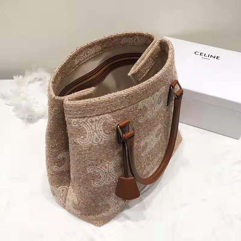 Celine Women Horizontal Cabas Celine in Triomphe Jacquard and Calfskin - image 4