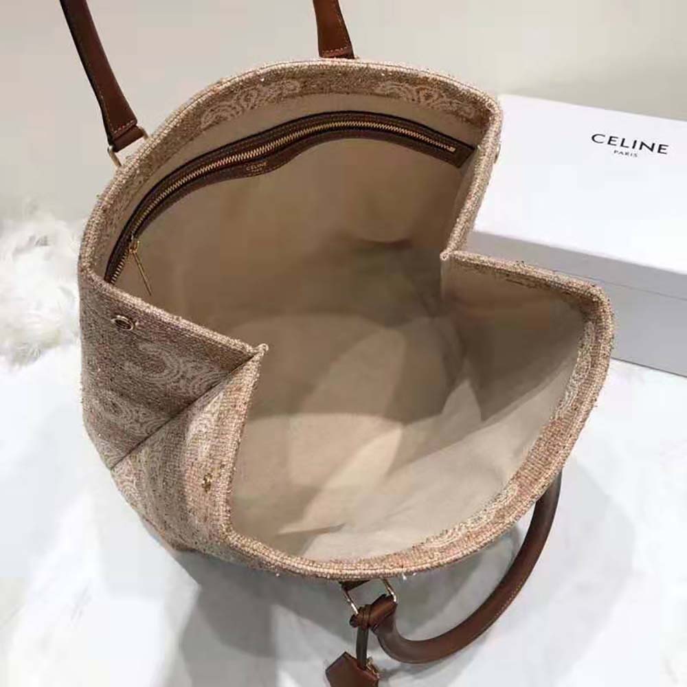 Celine Women Horizontal Cabas Celine in Triomphe Jacquard and Calfskin - image 8