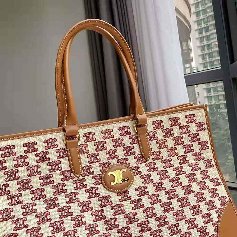 Celine Women Horizontal Cabas in Textile with Triomphe Embroidery - image 10