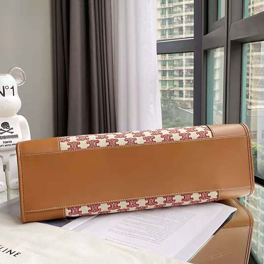 Celine Women Horizontal Cabas in Textile with Triomphe Embroidery - image 5