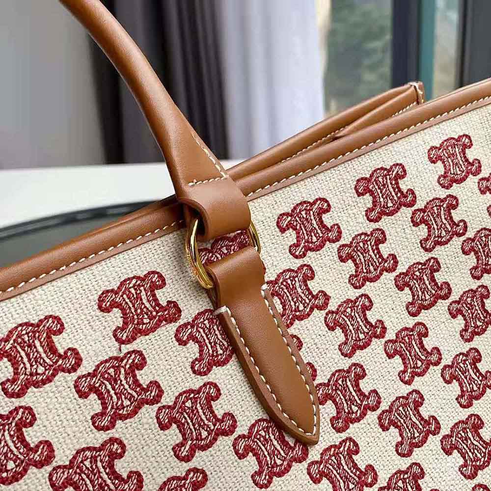 Celine Women Horizontal Cabas in Textile with Triomphe Embroidery - image 9