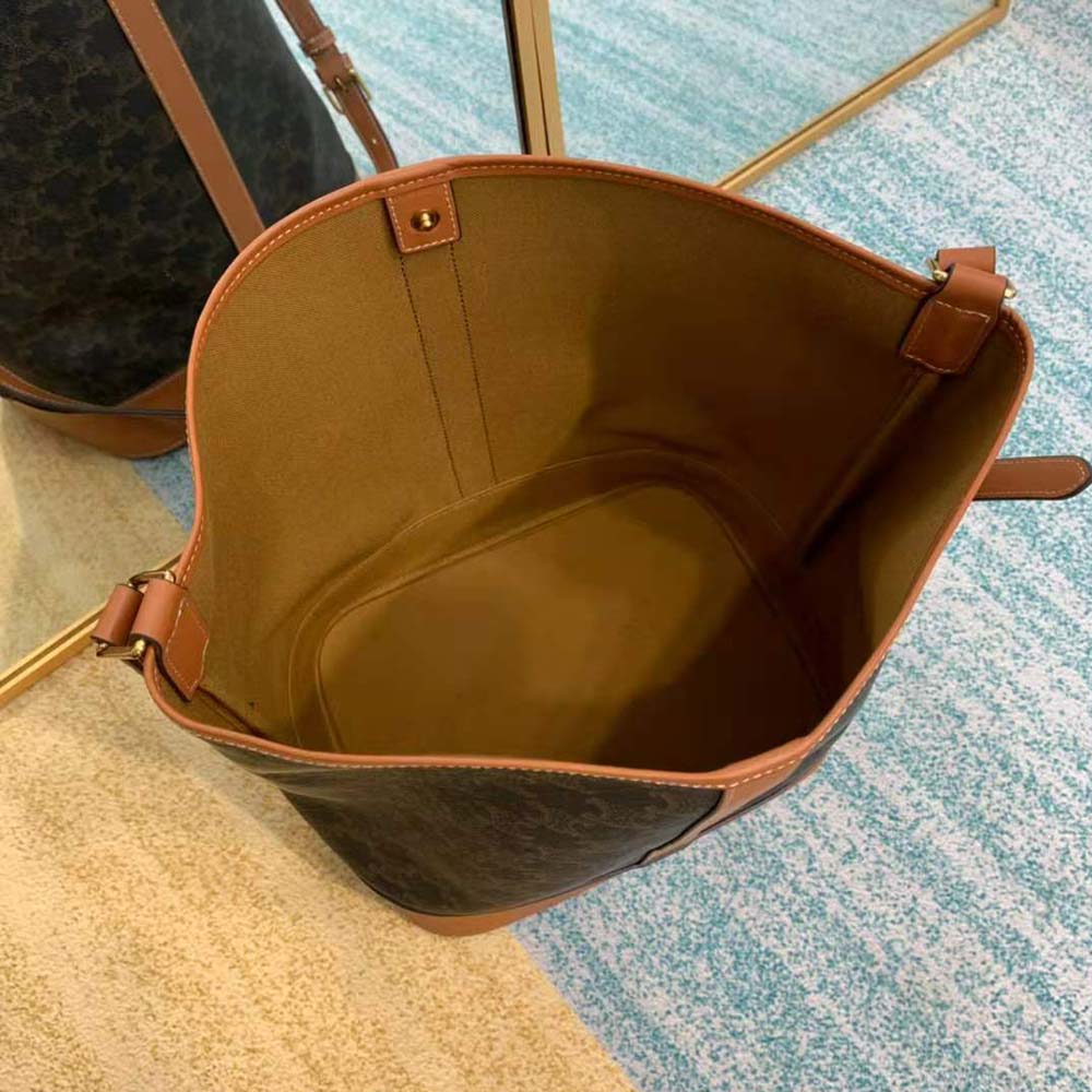 Celine Women Medium Bucket in Triomphe Canvas-Brown - image 6