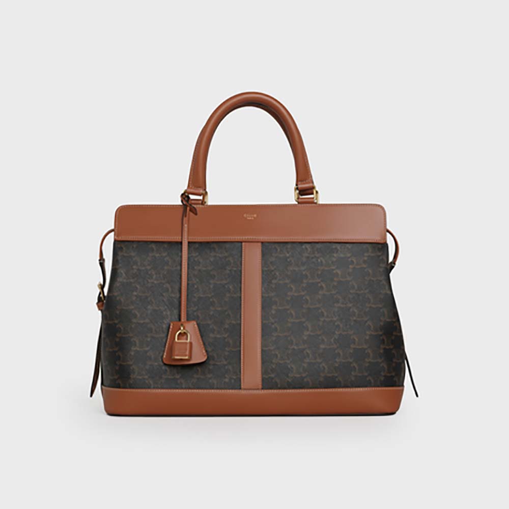 Front view of Celine Women Medium Cabas DE France Bag in brown
