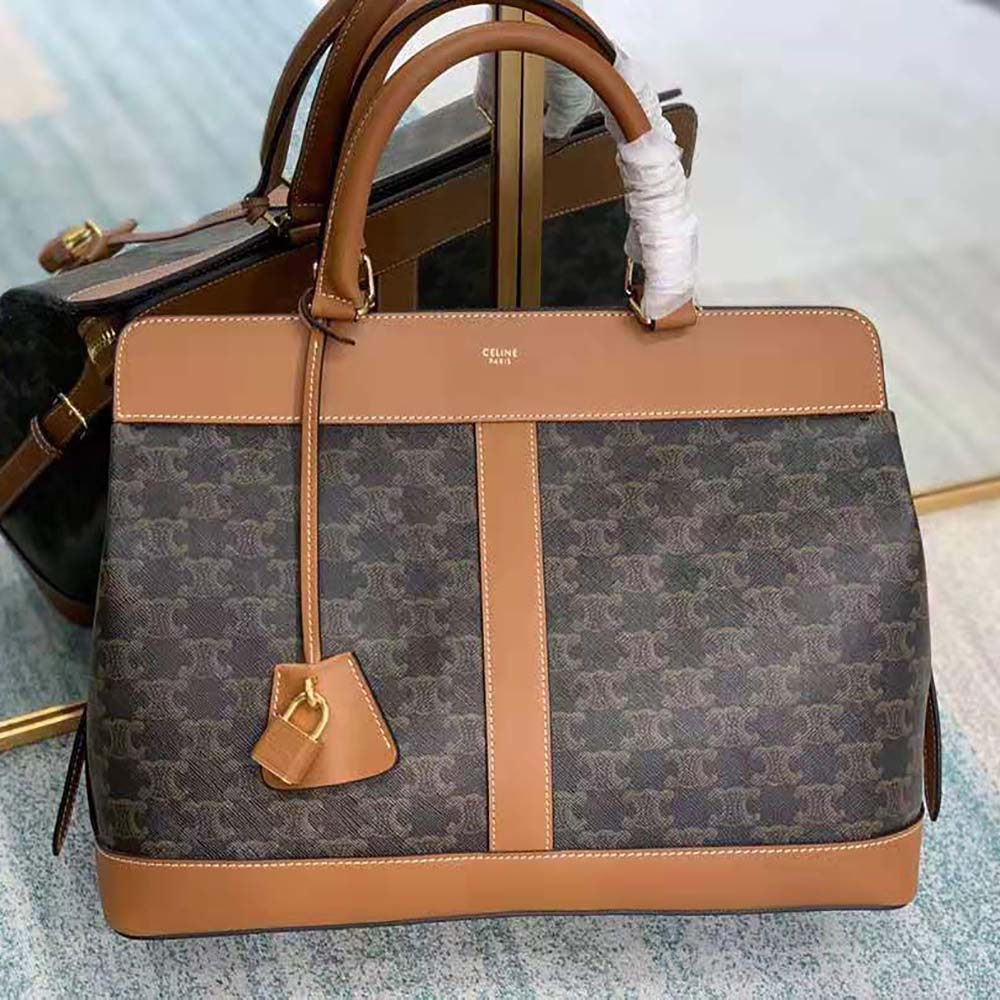 Close-up of gold hardware on Celine Women Medium Cabas DE France Bag