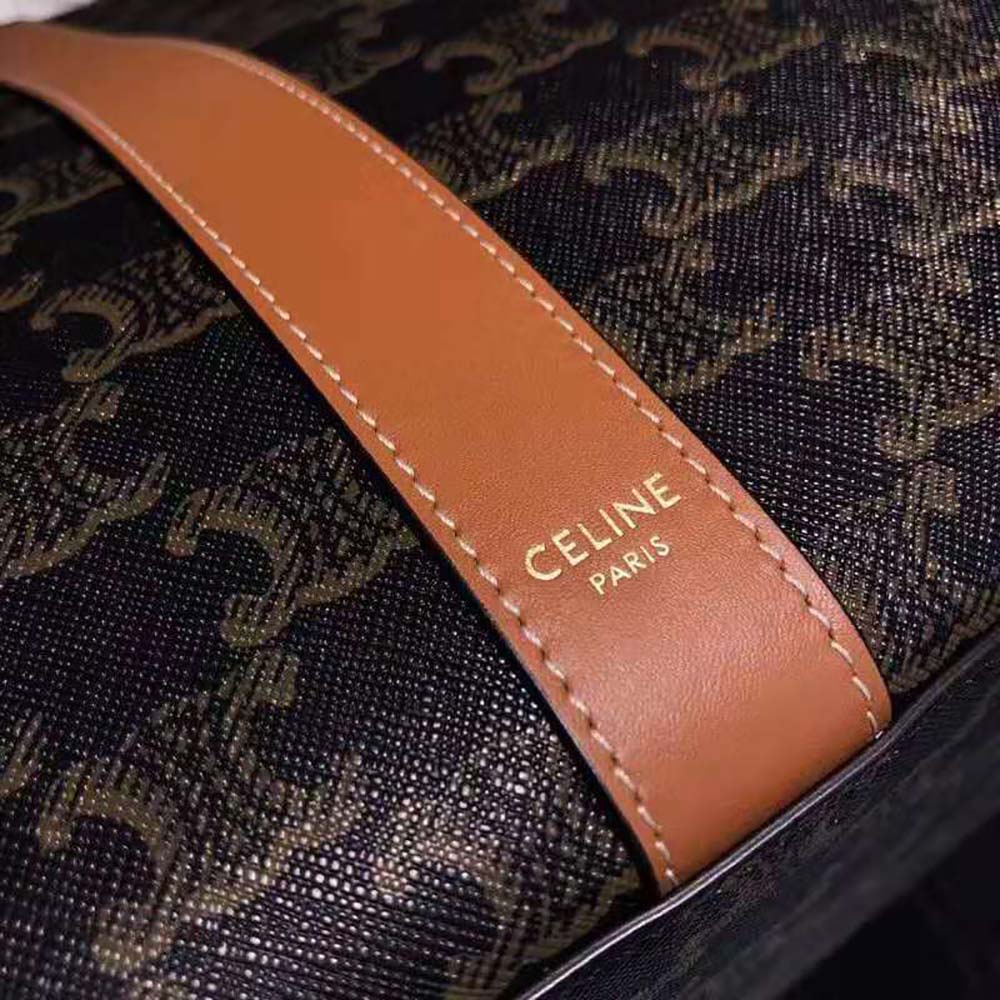 Celine Women Medium Cabas in Triomphe Canvas-Brown - image 6