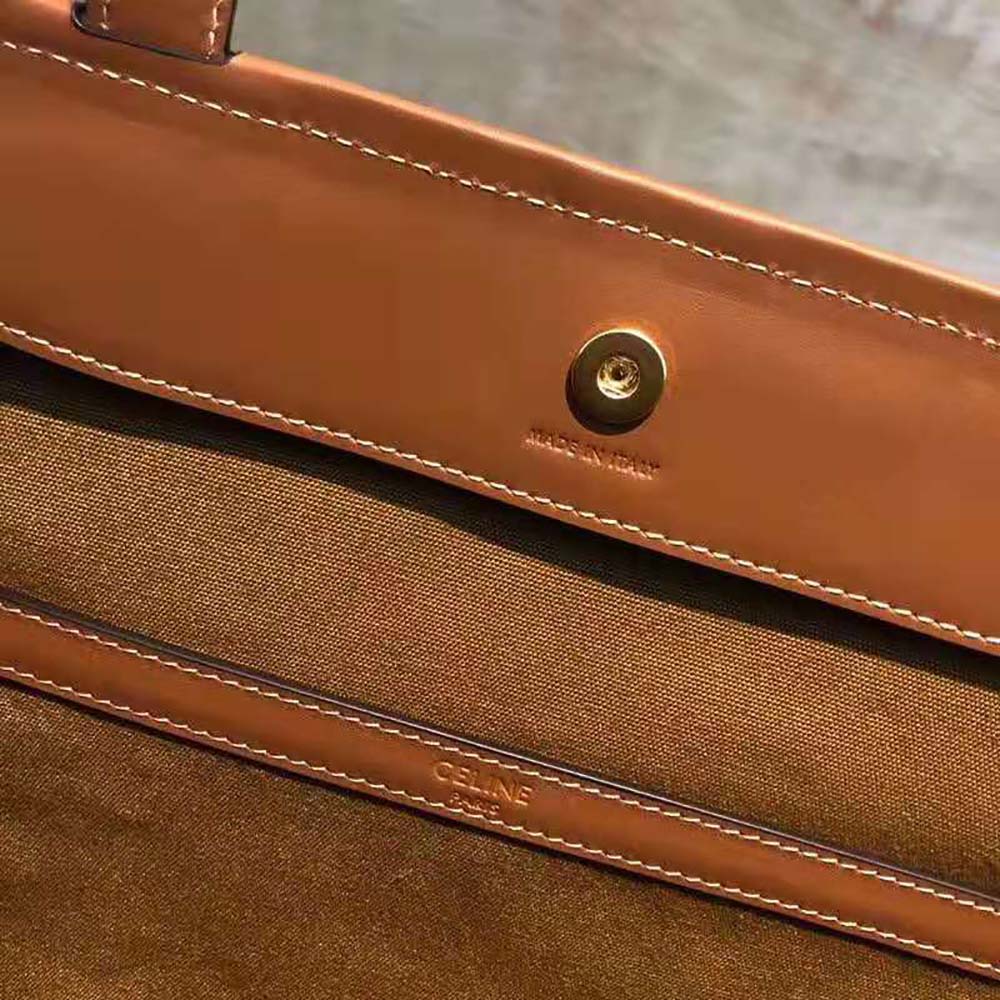 Celine Women Medium Cabas in Triomphe Canvas-Brown - image 9