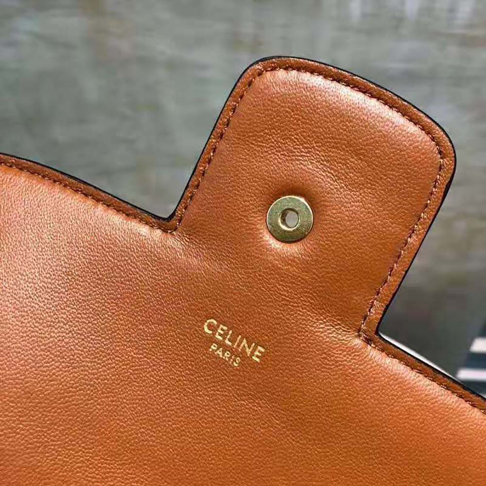 Celine Women Medium Chain Maillon Triomphe Bag in Textile and Calfskin - image 9