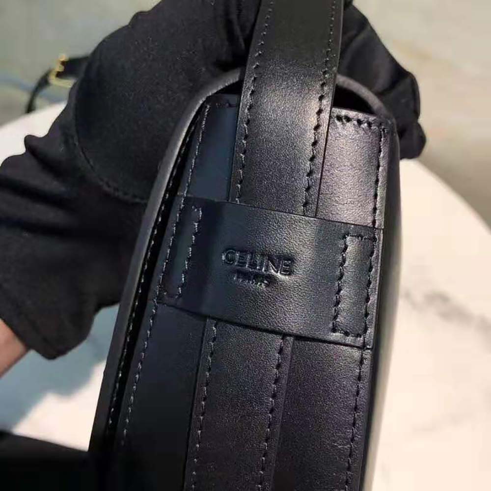 Celine Women Medium Maillon Triomphe Bag in Natural Calfskin-Black - image 6