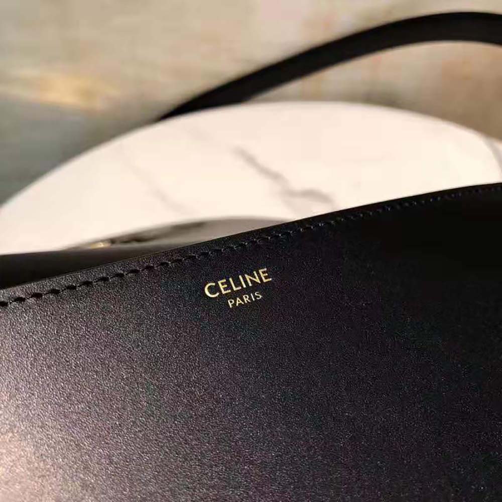 Celine Women Medium Maillon Triomphe Bag in Natural Calfskin-Black - image 9