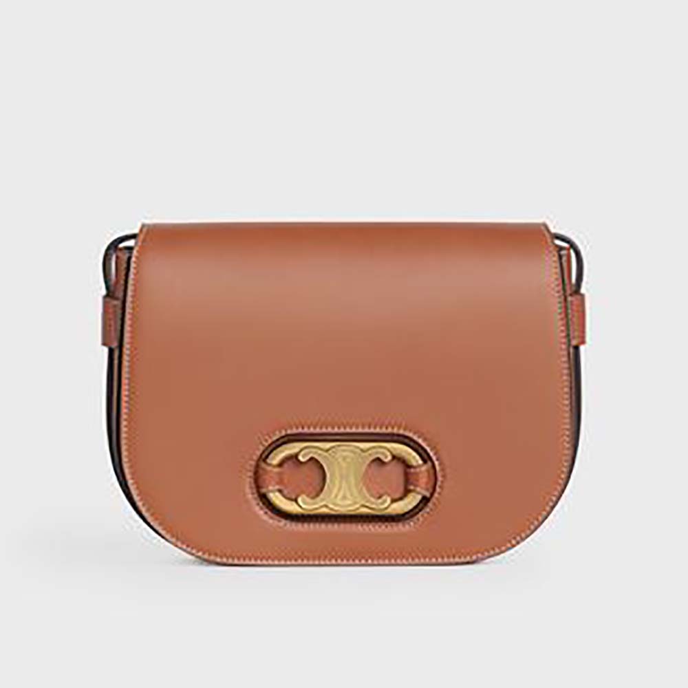 Celine Women Medium Maillon Triomphe Bag in Natural Calfskin-Brown - image 1