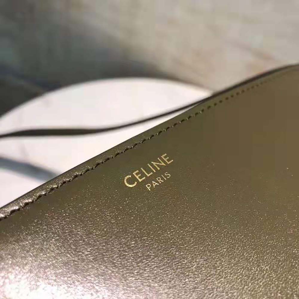 Celine Women Medium Maillon Triomphe Bag in Natural Calfskin-Green - image 10