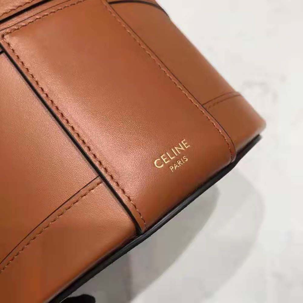 Celine Women Medium Tambour Bag in Smooth Calfskin-Brown - image 5