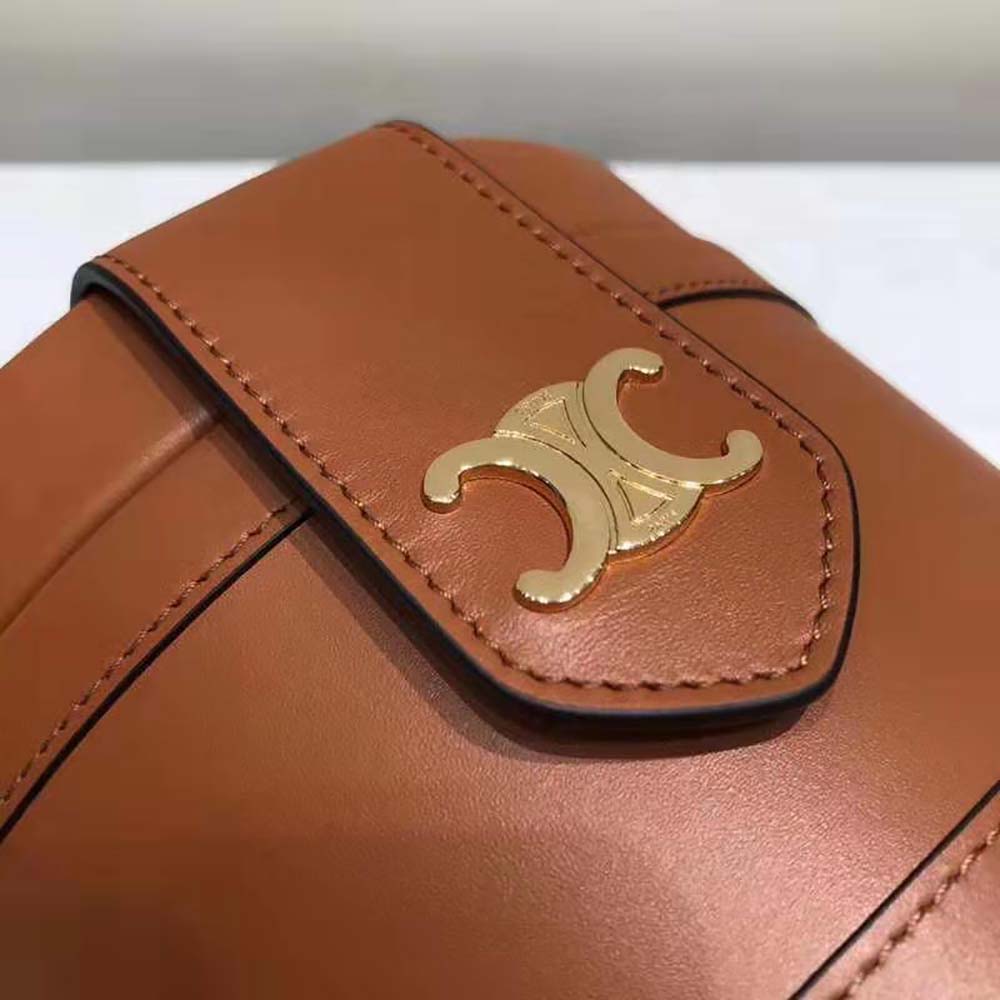 Celine Women Medium Tambour Bag in Smooth Calfskin-Brown - image 7