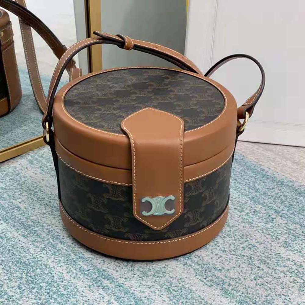 Close-up of gold-tone hardware on Celine Women Medium Tambour Bag