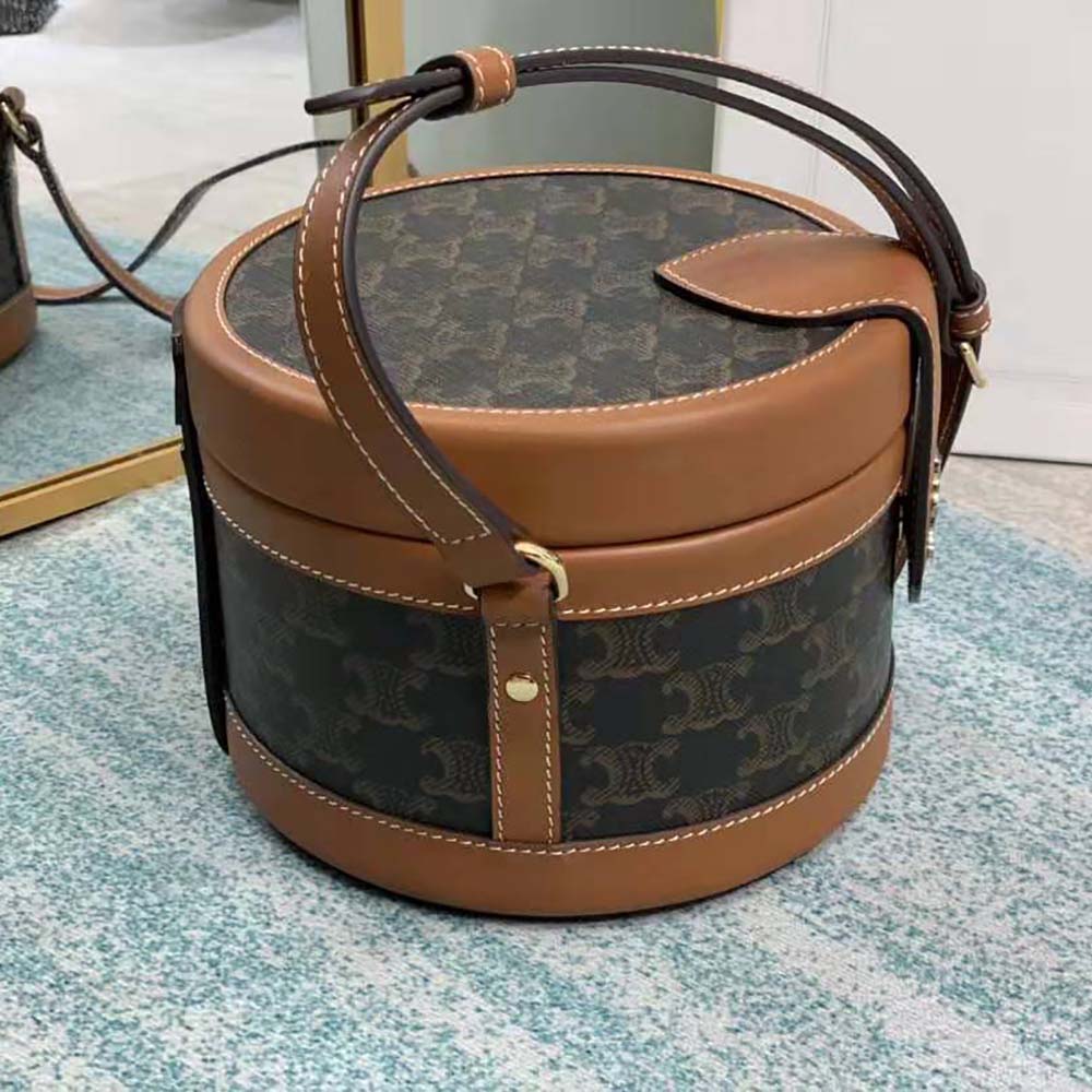 Celine Women Medium Tambour Bag in Triomphe Canvas - image 4
