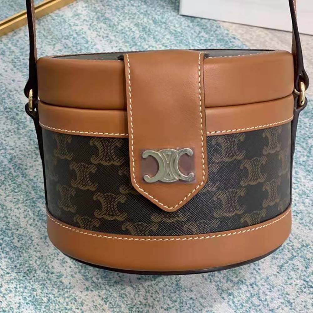 Celine Women Medium Tambour Bag in Triomphe Canvas - image 5
