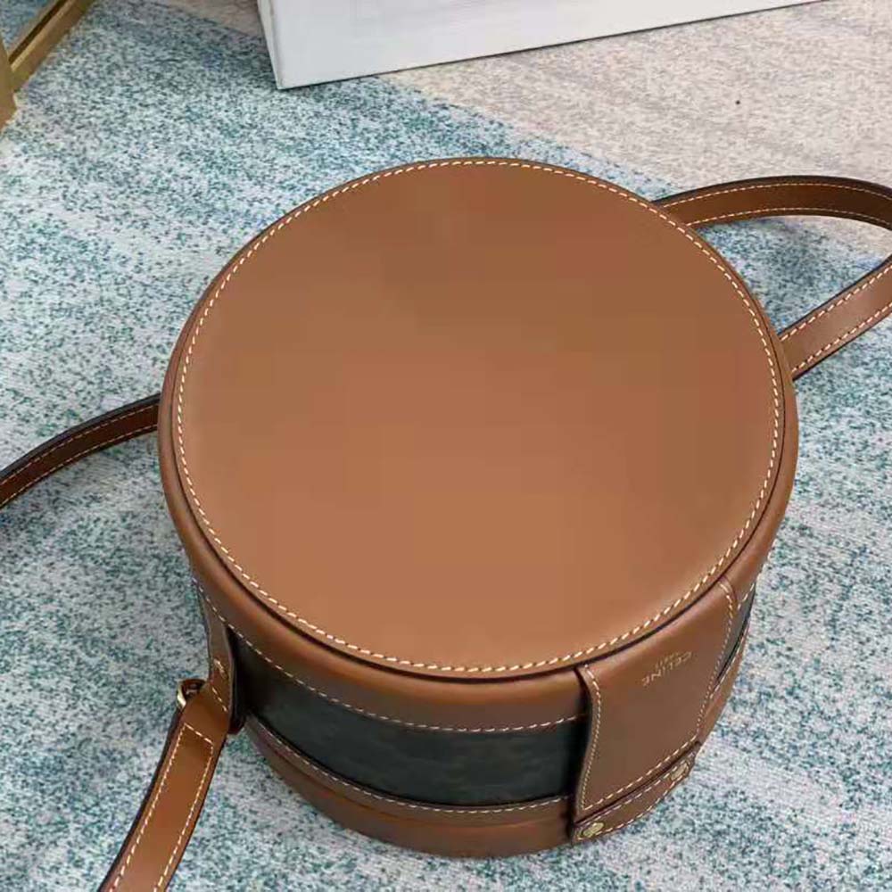 Celine Women Medium Tambour Bag in Triomphe Canvas - image 6