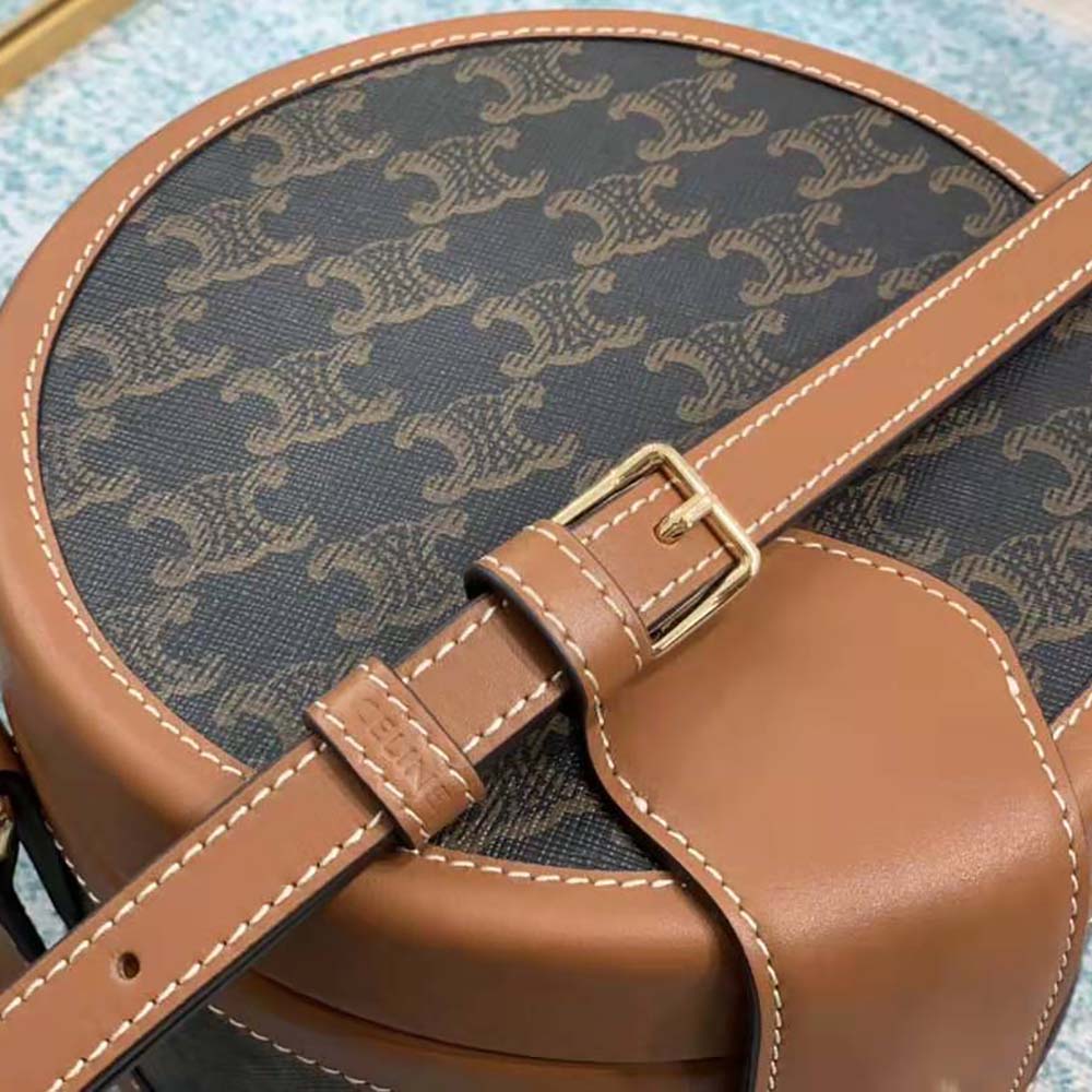 Celine Women Medium Tambour Bag in Triomphe Canvas - image 8