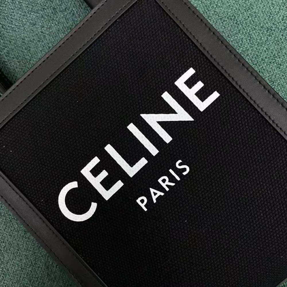 Celine Women Mini Vertical Cabas Celine in Textile with Celine Print and Calfskin - image 6