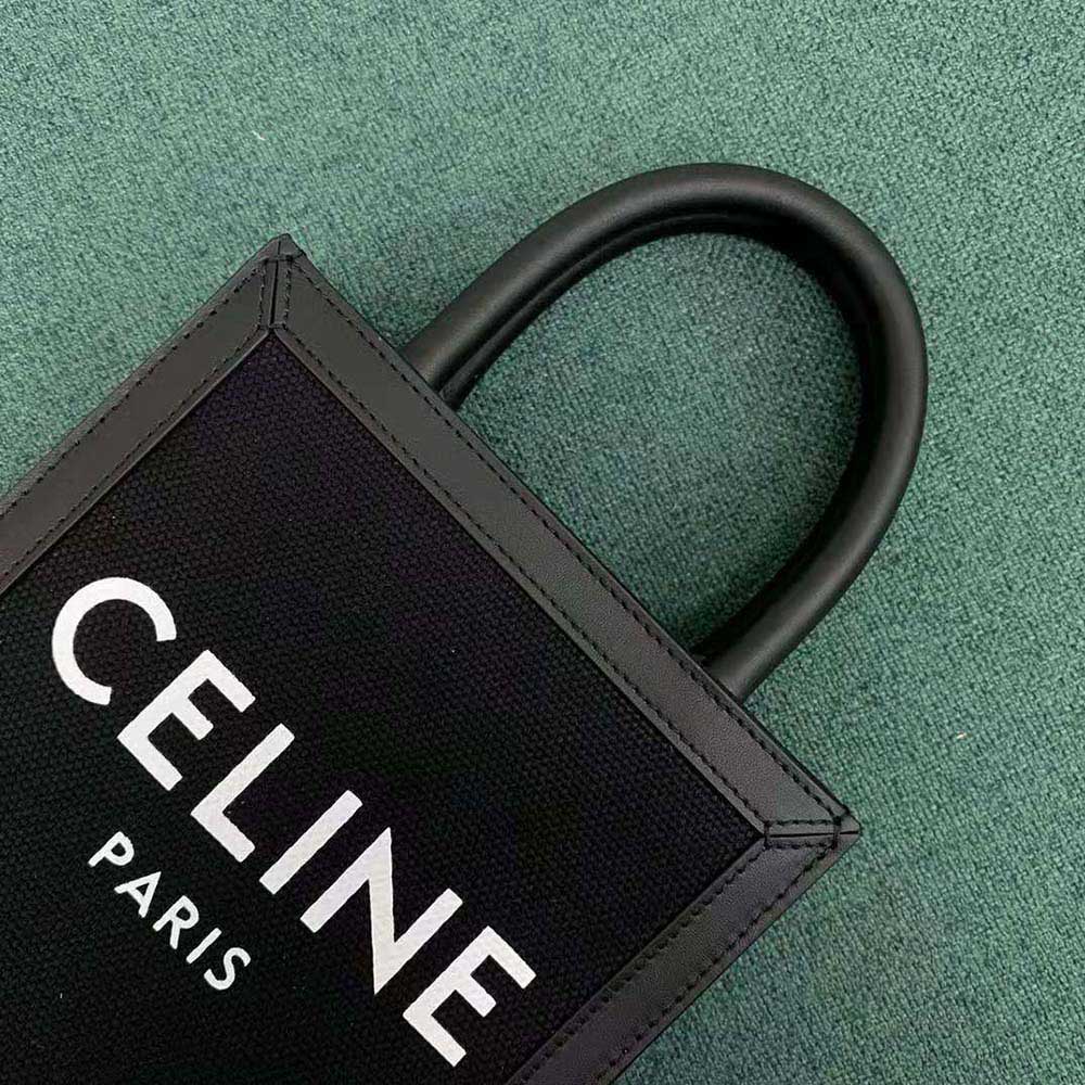 Celine Women Mini Vertical Cabas Celine in Textile with Celine Print and Calfskin - image 7