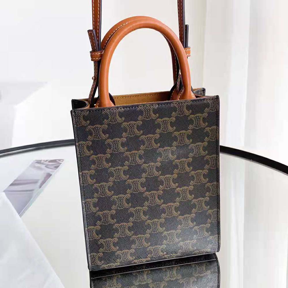 Celine Women Mini Vertical Cabas in Triomphe Canvas - image 4