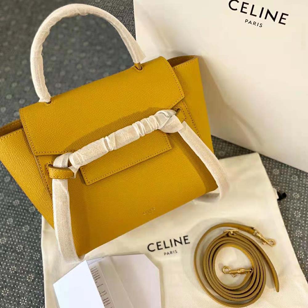 Close-up of gold-tone hardware on Celine Women Nano Belt Bag